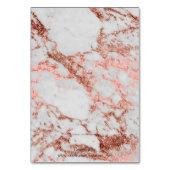 Stilvolle Marmor-Imitate Rose Goldhochzeit Tischnummer (Rückseite)