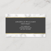 Stilvolle Marmor- und Imitate Gold Foil Visitenkarte (Rückseite)