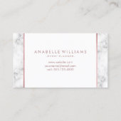 Stilvolle Marmor- und Rose-Golddrucke Visitenkarte (Rückseite)