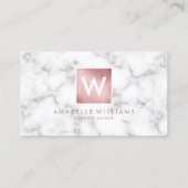 Stilvolle Marmor- und Rose-Golddrucke Visitenkarte (Vorderseite)