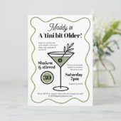 Stilvolle Martini-Einladungen jedes Alters Geburts Einladung (Stehend Vorderseite)