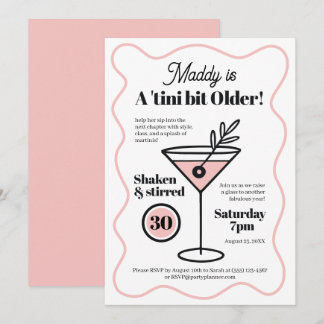 Stilvolle Martini-Einladungen zum 30. Geburtstag Einladung