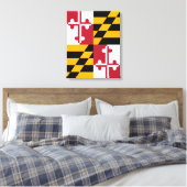 Stilvolle Maryland State Flag Dekoration Leinwanddruck (Insitu (Schlafzimmer))