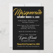 Stilvolle Masquerade-Party Einladung (Rückseite)