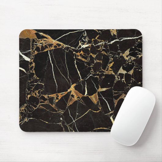 Stilvolle Maus-Pad aus schwarzem und goldenen Marm Mousepad (Mit Mouse)