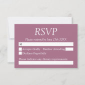 Stilvolle Mauve Wedding RSVP Card (Vorderseite)
