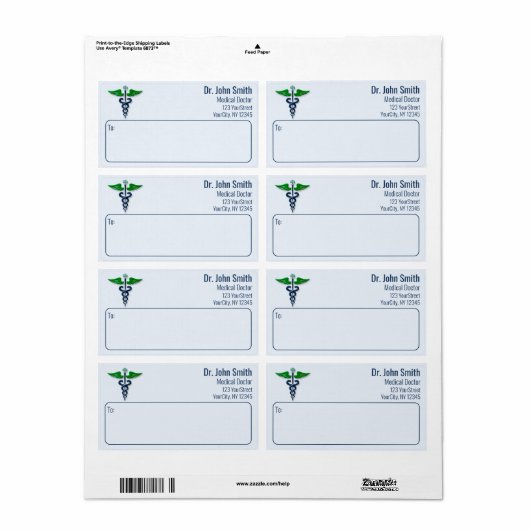 Stilvolle Medical Caduceus Green Wings Cross Blue (Vorne)