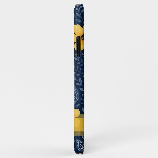 Stilvolle, mediterrane Blumenmuster Case-Mate iPhone Hülle (Hinten/Rechts)