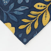 Stilvolle, mediterrane Blumenmuster Fleecedecke (Ecke)