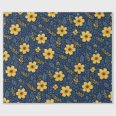 Stilvolle, mediterrane Blumenmuster Geschenkpapier (Flach)