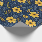 Stilvolle, mediterrane Blumenmuster Geschenkpapier (Ecke)