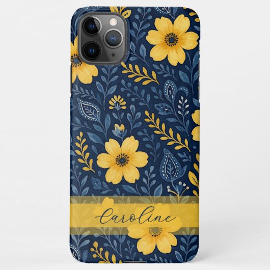 Stilvolle, mediterrane Blumenmuster iPhone Hülle (Rückseite)