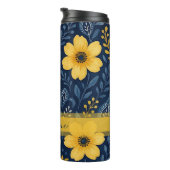 Stilvolle, mediterrane Blumenmuster Thermosbecher (Nach rechts gedreht)