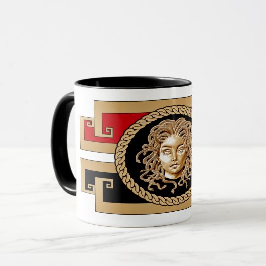 Stilvolle Medusa Gold Tasse (Vorderseite Links)