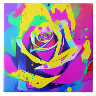 Stilvolle Mehrfarbige Blume Fliese