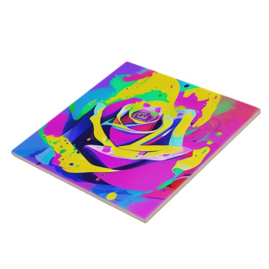 Stilvolle Mehrfarbige Blume Fliese (Seite)