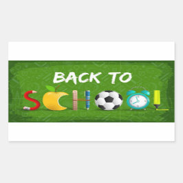 Stilvolle mehrfarbige Zurück zur Schule Rechteckiger Aufkleber