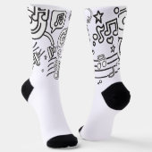 Stilvolle Melodie: Musik-Themed Socks Socken (Gewinkelt)