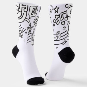 Stilvolle Melodie: Musik-Themed Socks Socken