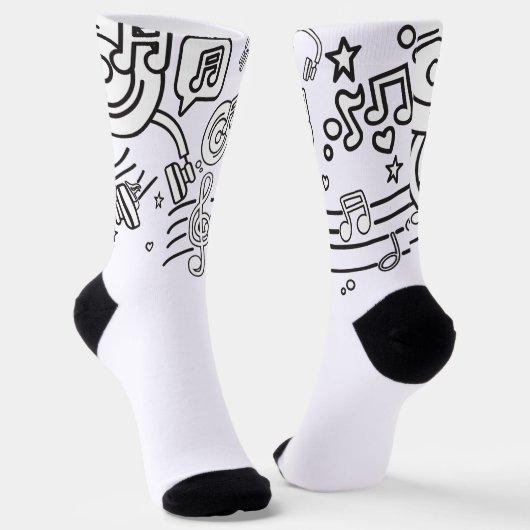 Stilvolle Melodie: Musik-Themed Socks Socken (Gewinkelt)