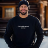 Stilvolle Men Black Eat Sleep Erstellen Wiederholu Sweatshirt