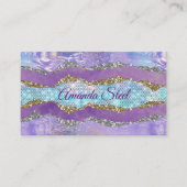 Stilvolle Mermaid glittery Lila türkisfarbenes Mon Visitenkarte (Vorderseite)