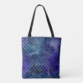 Stilvolle Mermaid Scale Mit Monogramm Tote Bag Tasche (Rückseite)