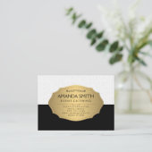 Stilvolle Metallic Gold Black Subtle Wavy Muster Visitenkarte (Stehend Vorderseite)