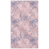 Stilvolle Metallic Navy Blue und Pink Floral Desig Tischdecke (Vorderseite)