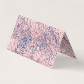 Stilvolle Metallic Navy Blue und Pink Floral Desig Visitenkarten (Rückseite)