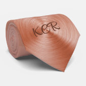 Stilvolle Metallische Mit Monogramm Rose Moderne Krawatte (Gerollt)