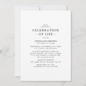 Stilvolle Minimal-2-Foto-Beerdigung Ankündigung (Rückseite)