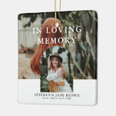 Stilvolle Minimal-2-Foto-Beerdigung Keramikornament (Links)