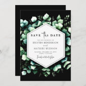Stilvolle Minimal Eukalyptus Digital Wedding Save The Date (Vorne/Hinten)