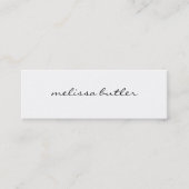 Stilvolle Minimal Girly Calligraphy White Mini Visitenkarte (Vorderseite)
