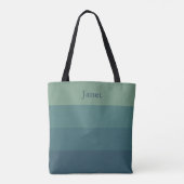 Stilvolle Minimal Green Ombre Stripes Monogram Nam Tasche (Rückseite)