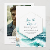 Stilvolle Minimal Nautical Wedding Save The Date (Vorne/Hinten)