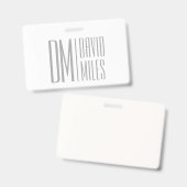 Stilvolle Minimal- und moderne Gray-Initials & Nam Ausweis (Front & Back)