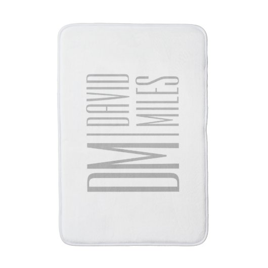 Stilvolle Minimal- und moderne Gray-Initials & Nam Badematte (Vorderseite Vertikal)