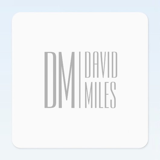 Stilvolle Minimal- und moderne Gray-Initials & Nam Etiketten