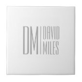 Stilvolle Minimal- und moderne Gray-Initials & Nam Fliese (Vorderseite)