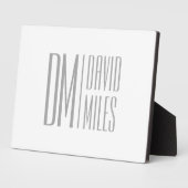 Stilvolle Minimal- und moderne Gray-Initials & Nam Fotoplatte (Seite)