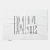 Stilvolle Minimal- und moderne Gray-Initials & Nam Geschirrtuch (Horizontal)