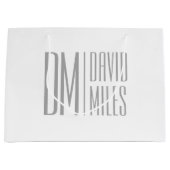 Stilvolle Minimal- und moderne Gray-Initials & Nam Große Geschenktüte (Vorderseite)