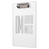Stilvolle Minimal- und moderne Gray-Initials & Nam Klemmbrett (Links)