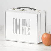 Stilvolle Minimal- und moderne Gray-Initials & Nam Metall Brotdose (Beispiel)