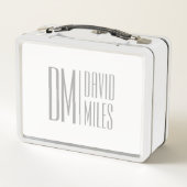 Stilvolle Minimal- und moderne Gray-Initials & Nam Metall Brotdose (Rückseite)