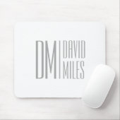 Stilvolle Minimal- und moderne Gray-Initials & Nam Mousepad (Mit Mouse)