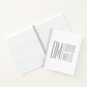 Stilvolle Minimal- und moderne Gray-Initials & Nam Notizblock (Innenseite)