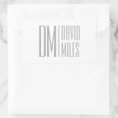 Stilvolle Minimal- und moderne Gray-Initials & Nam Rechteckiger Aufkleber (Tasche)